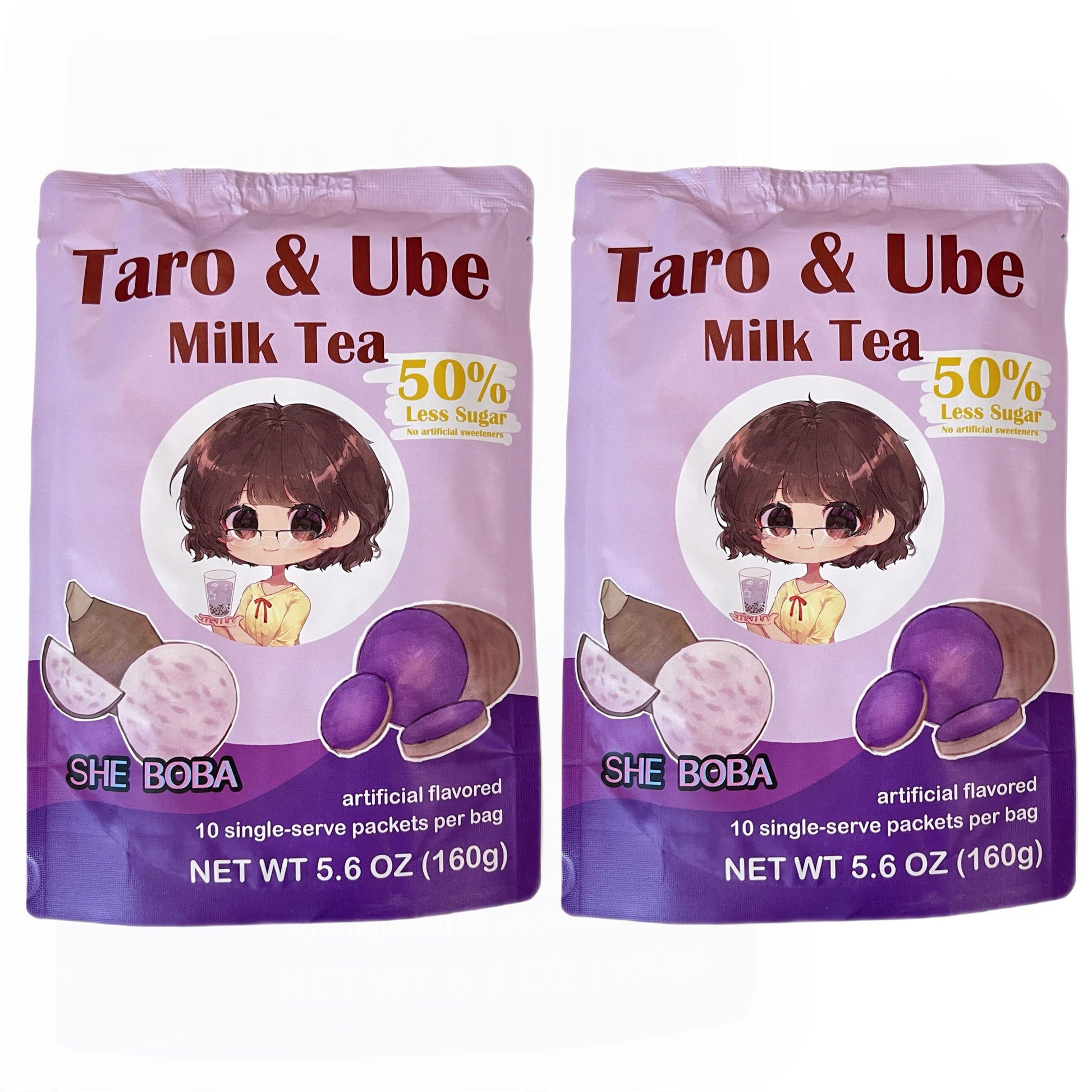 Taro & Ube Milk Tea Mix – 10 Single-Serve Packets