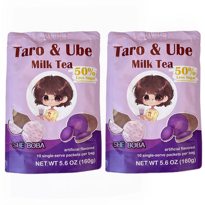 Taro & Ube Milk Tea Mix – 10 Single-Serve Packets