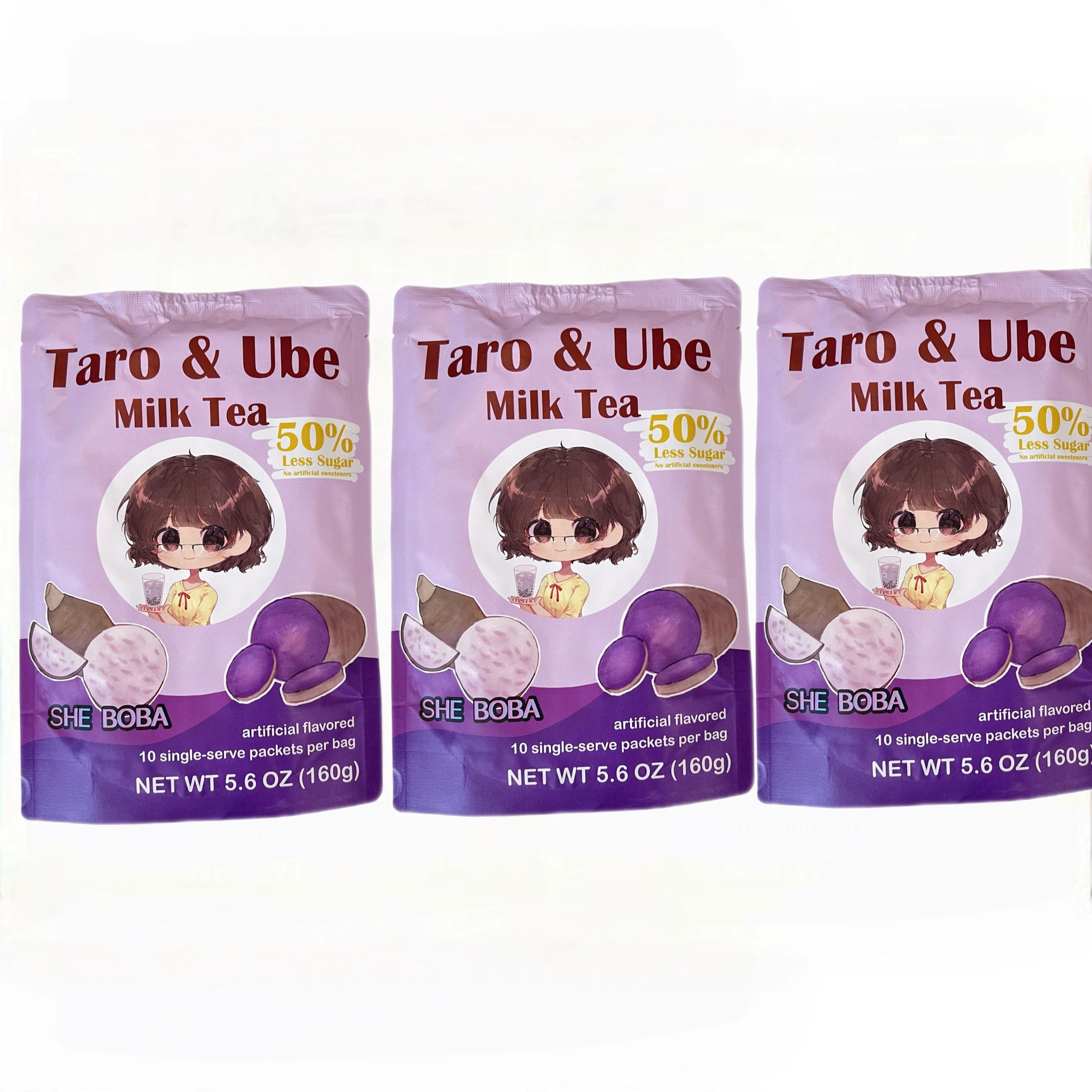 Taro & Ube Milk Tea Mix – 10 Single-Serve Packets