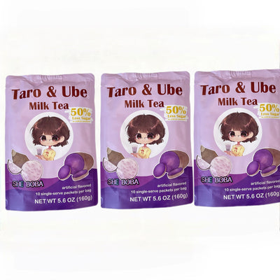 Taro & Ube Milk Tea Mix – 10 Single-Serve Packets